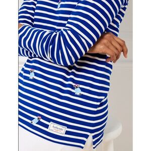 Talbots Womens Authentic Talbots Tee Frenchie Dog Embroidered S Novelty‎ Whimsy